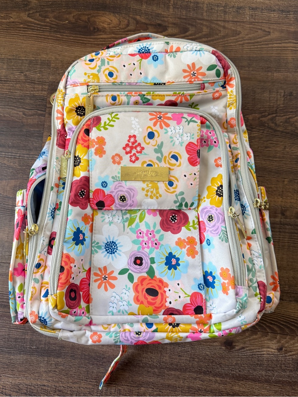 🌸 JuJuBe "Be Right Back" (BRB) Backpack Diaper Bag in Enchanted Garden 🌸